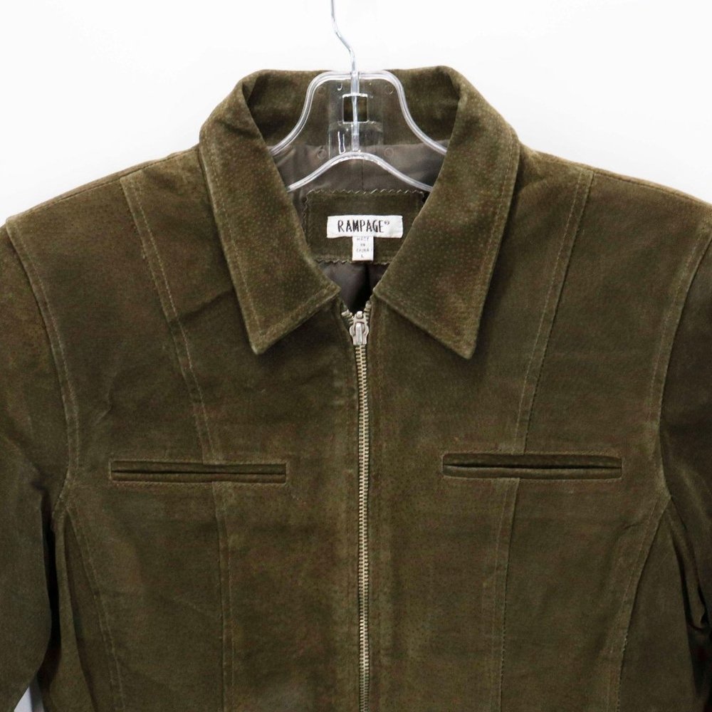 Rampage Olive Green Suede BomberJacket - Picture 2 of 10